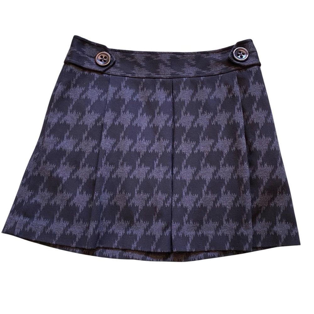 Express Design Studio Pleated Mini Skirt Black Greyโ Size 10 Button Accent